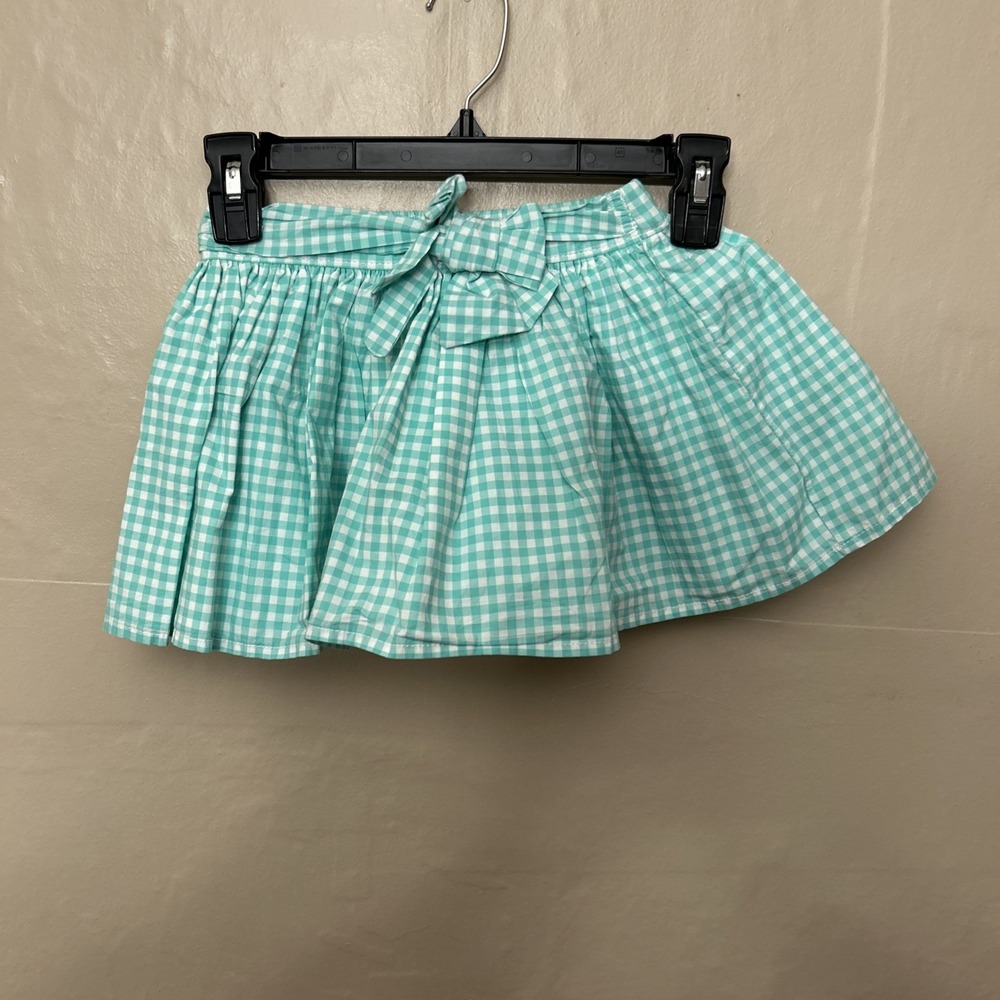 Carters 3T Green Gingham Check Flare Skirt Boho